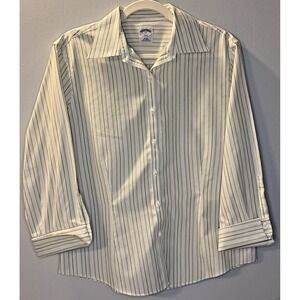 Brooks Brothers Women's Striped Career Wear Office Classic Fit Preppy Blouse 14